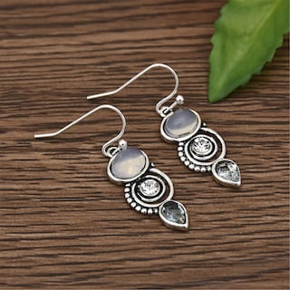 Foto 4 | Pendientes Huoguo European Beauty Con Forma De Gota De Agua Giratoria Ópalo - Venta Internacional.