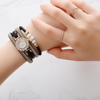 Foto 3 | Reloj Huoguo Weave Wrap Quartz Wrap Pulsera Vintage Para Mujer - Venta Internacional.