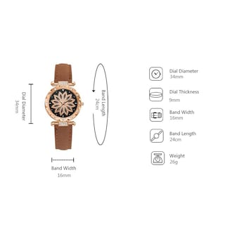 Foto 1 | Reloj Huoguo Para Mujer Con Correa Y Esfera En Forma De Hoja Con Forma De Estrella - Venta Internacional.