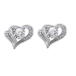 Foto 2 | Pendientes Huoguo Dazzling Fashion Crystal Heart Para Mujer - Venta Internacional.