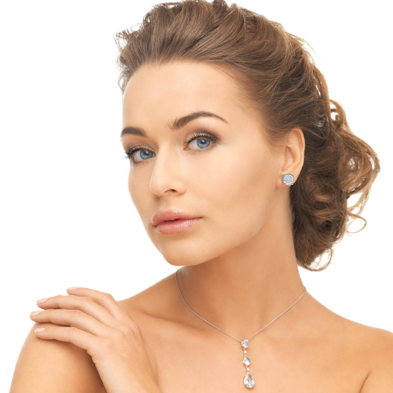 Foto 5 pulgar | Pendientes Huoguo  Diamante Sintético Y Circonio Para Mujer - Venta Internacional.