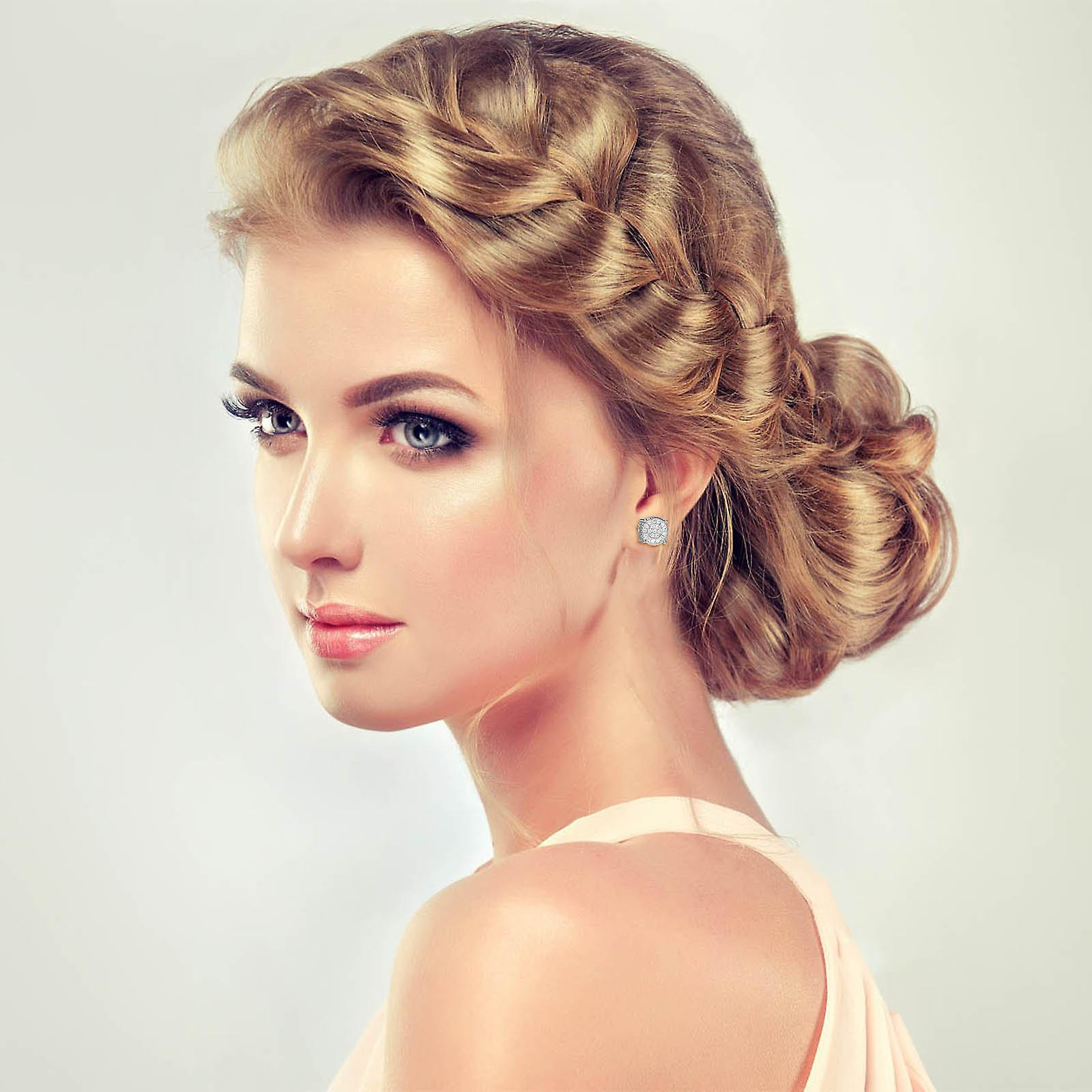 Foto 5 | Pendientes Huoguo  Diamante Sintético Y Circonio Para Mujer - Venta Internacional.