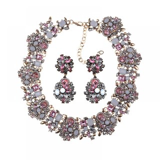 Foto 1 | Conjunto De Joyas Collar Y Pendiente Para Mujer Huoguo Rhinestone - Venta Internacional.