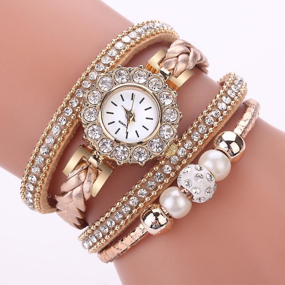 Foto 3 pulgar | Reloj Huoguo Weave Wrap Quartz Wrap  Pulsera Vintage Para Mujer - Venta Internacional.