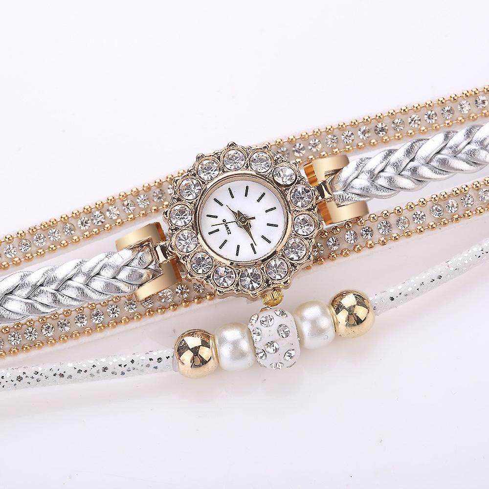 Foto 4 pulgar | Reloj Huoguo Weave Wrap Quartz Wrap  Pulsera Vintage Para Mujer - Venta Internacional.