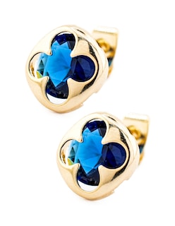 Foto 3 | Arete Y Collar Forma De Trébol De Cuatro Hojas Tono Azul