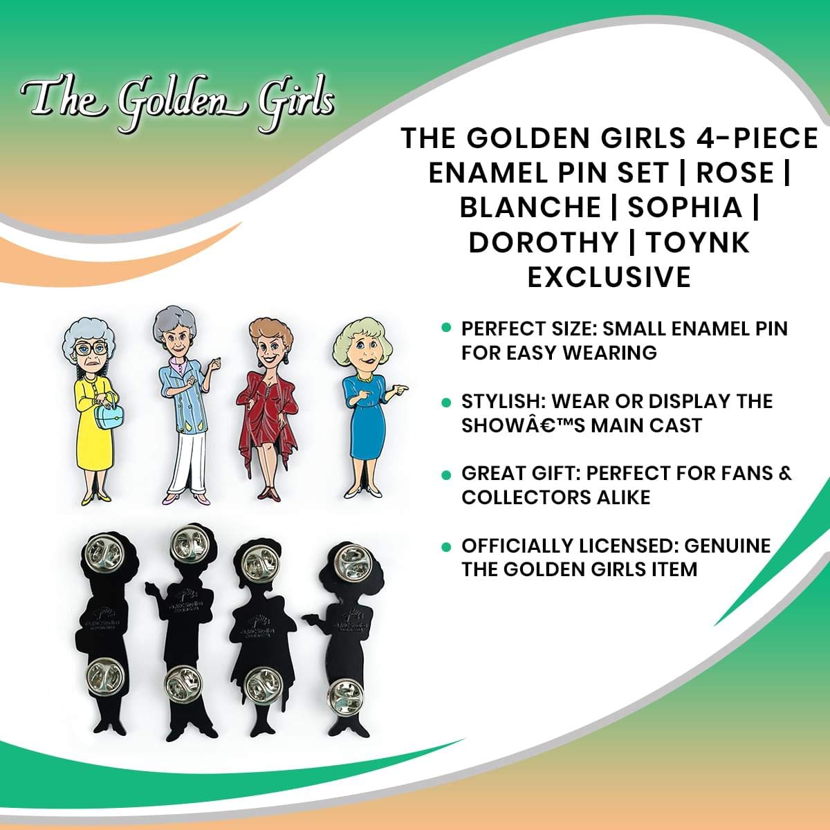 Foto 6 | Set De Alfileres Esmaltados The Golden Girls  Accesorio De Mochila De 4 Piezas - Venta Internacional.