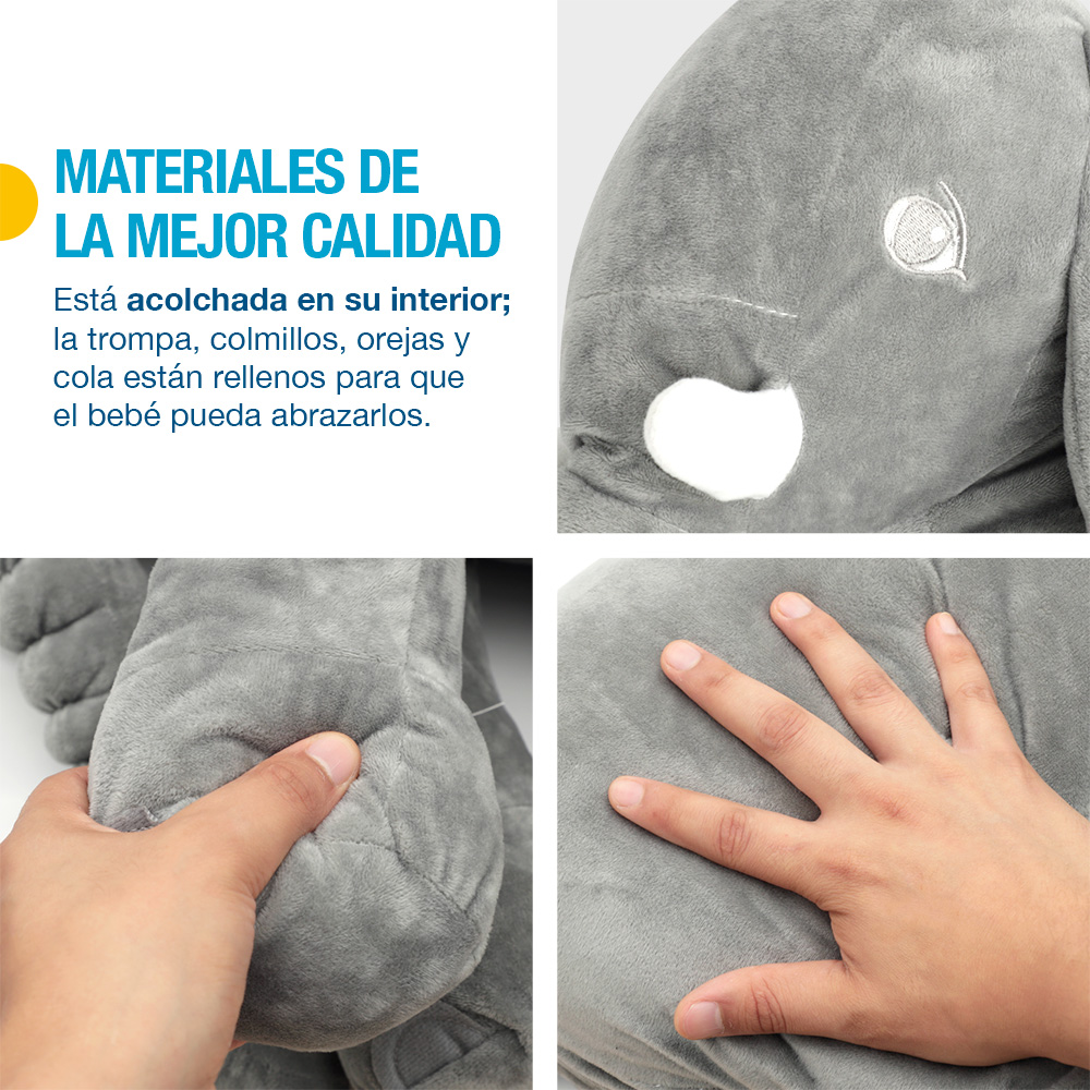 Foto 7 pulgar | Almohada Shimy 82396 en Forma de Elefante Gris para Bebé