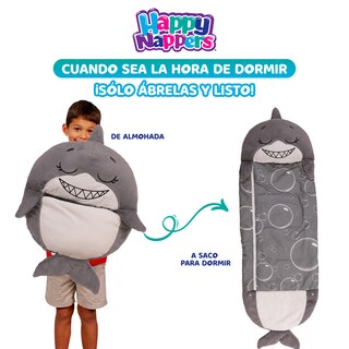 Foto 2 | Peluche y Saco de Dormir Tv Ofertas Happy Nappers Divertido Tiburón 3 en 1 Almohada Gris con Cierre