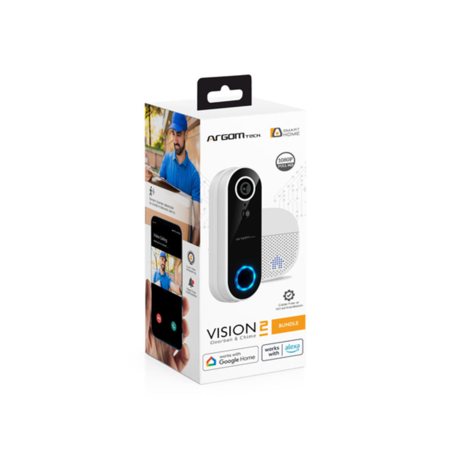 Foto 1 | Timbre Inteligente Argomtech Vision 2 Con Cámara Wi-fi 1080p Y Timbre Incluido