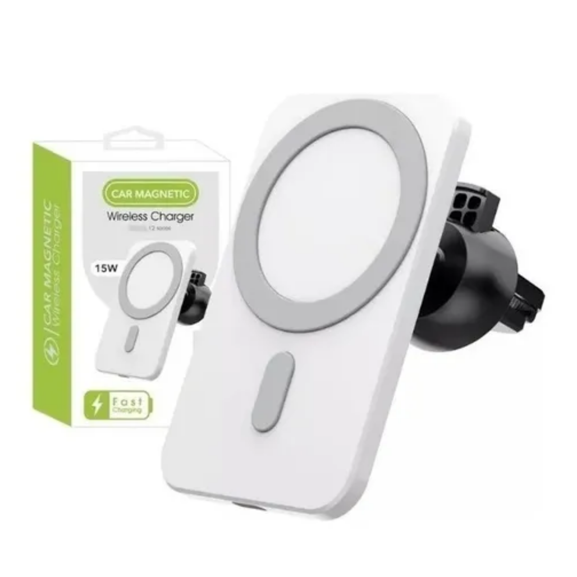 Foto 3 pulgar | Soporte Cargador + Adaptador Auto Coche Para Iphone Magsafe Color Blanco