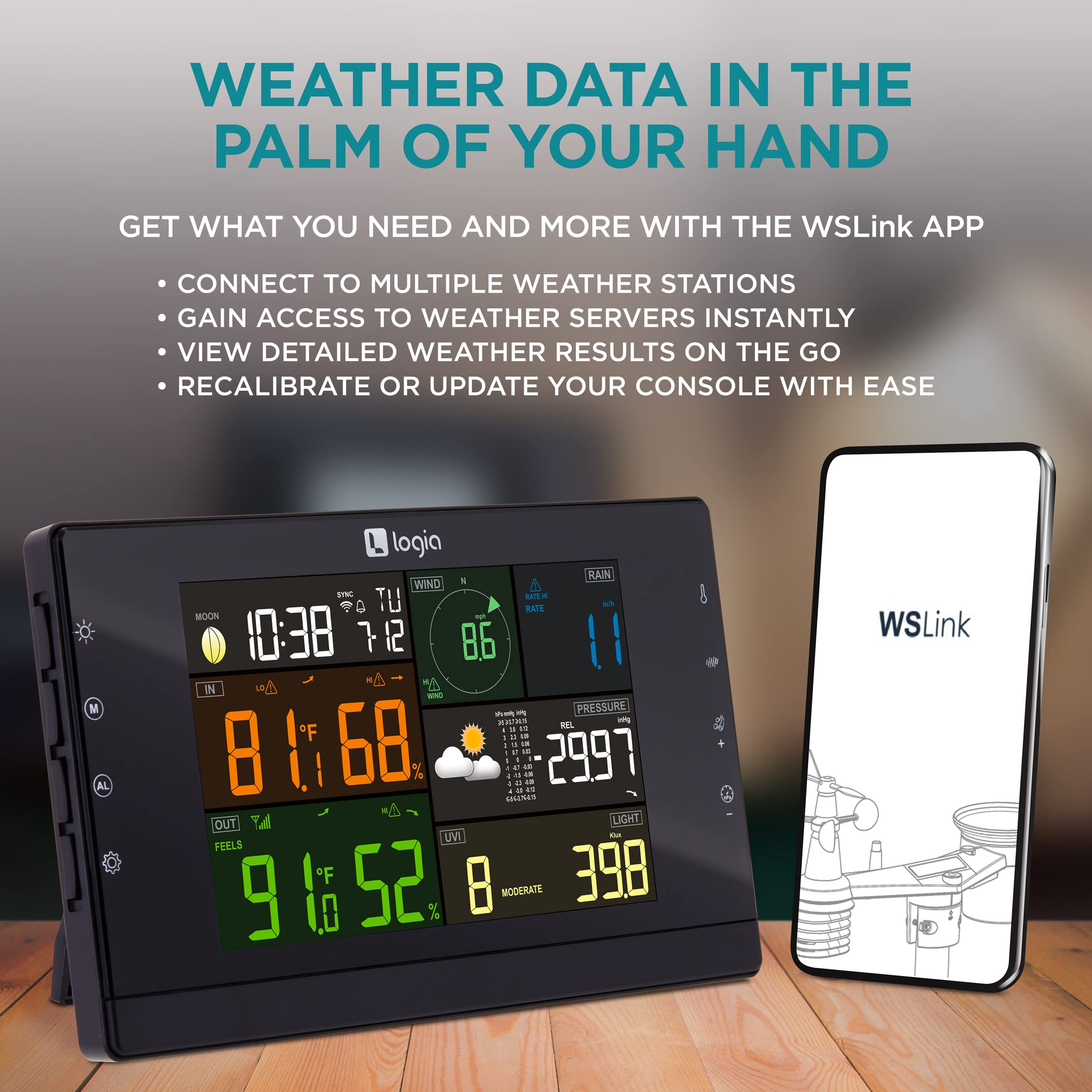 Foto 7 | Estación Meteorológica Logia 17 En 1, Wi-fi Inalámbrica Con Sensor 7 En 1 - Venta Internacional.