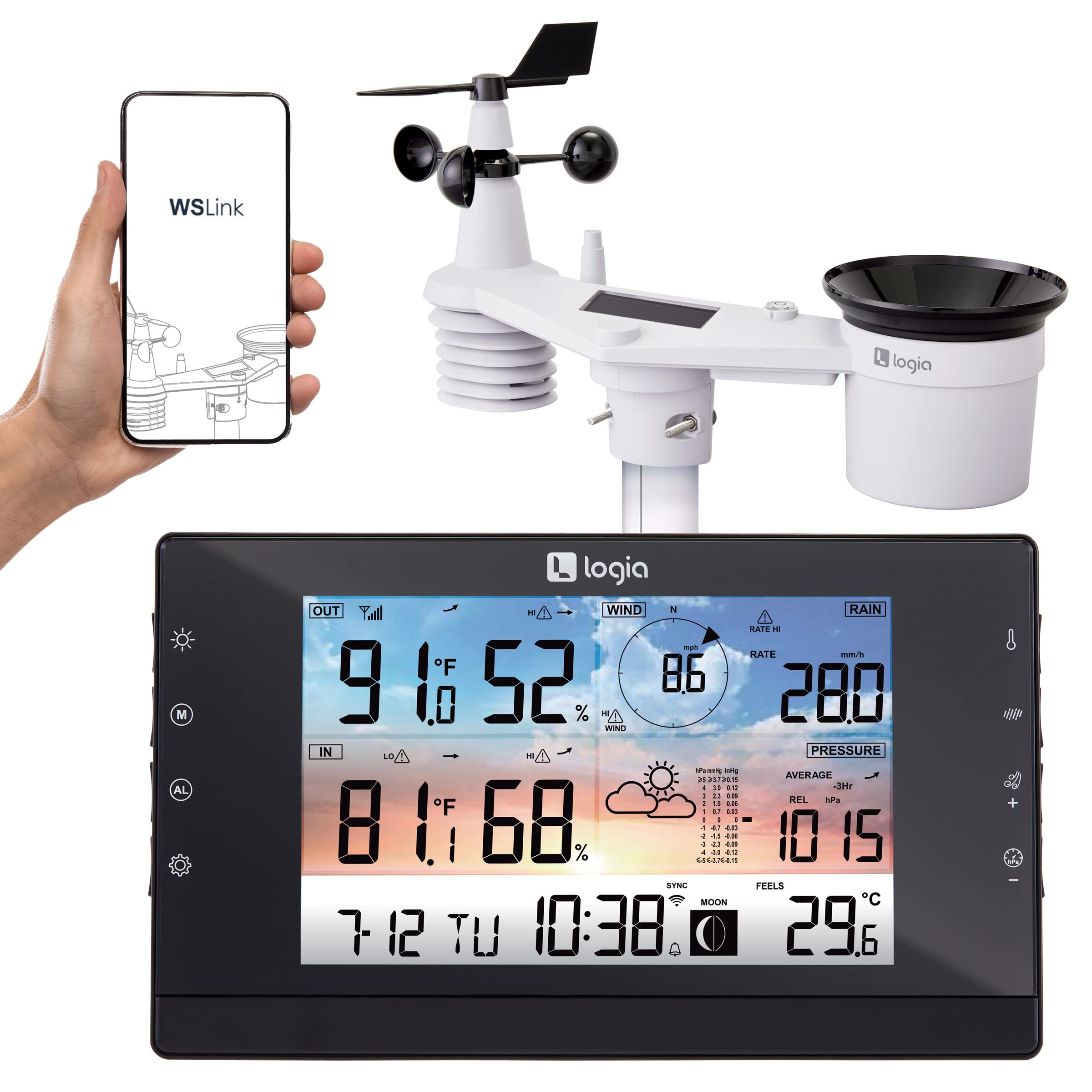 Foto 2 pulgar | Estación Meteorológica Logia Inalámbrica 5 En 1 Con Wi-fi Y Sensor Solar - Venta Internacional.