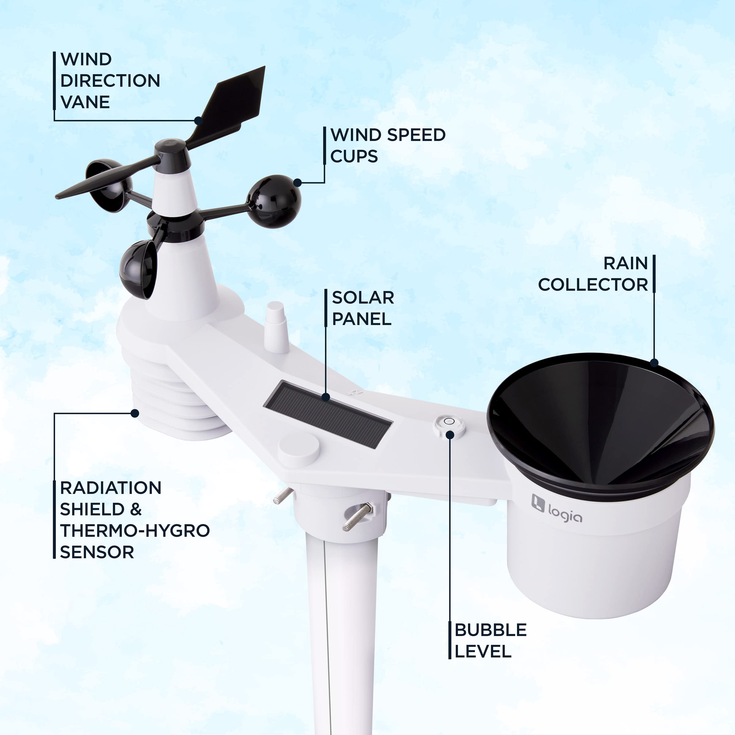 Foto 4 pulgar | Estación Meteorológica Logia Inalámbrica 5 En 1 Con Wi-fi Y Sensor Solar - Venta Internacional.