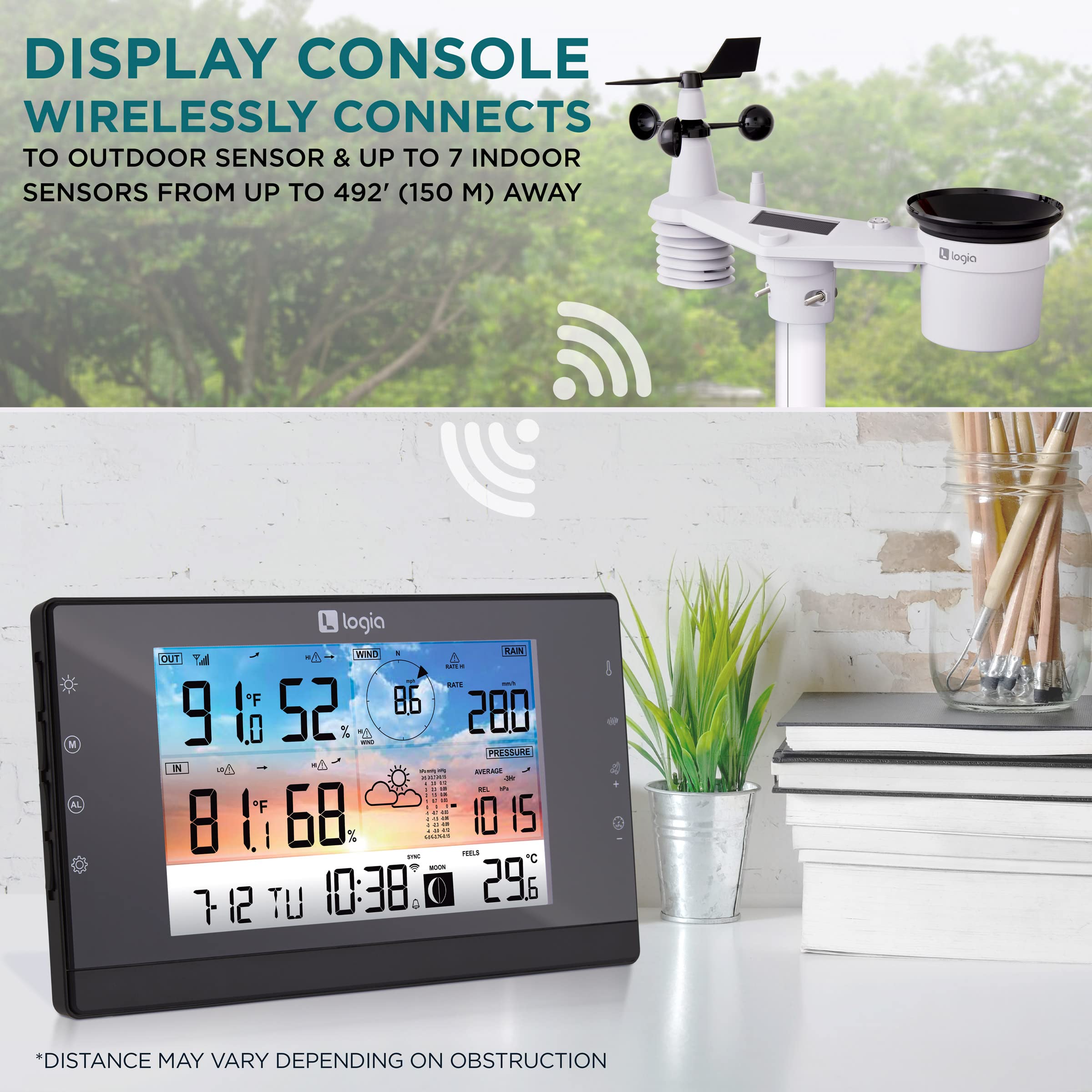 Foto 5 pulgar | Estación Meteorológica Logia Inalámbrica 5 En 1 Con Wi-fi Y Sensor Solar - Venta Internacional.
