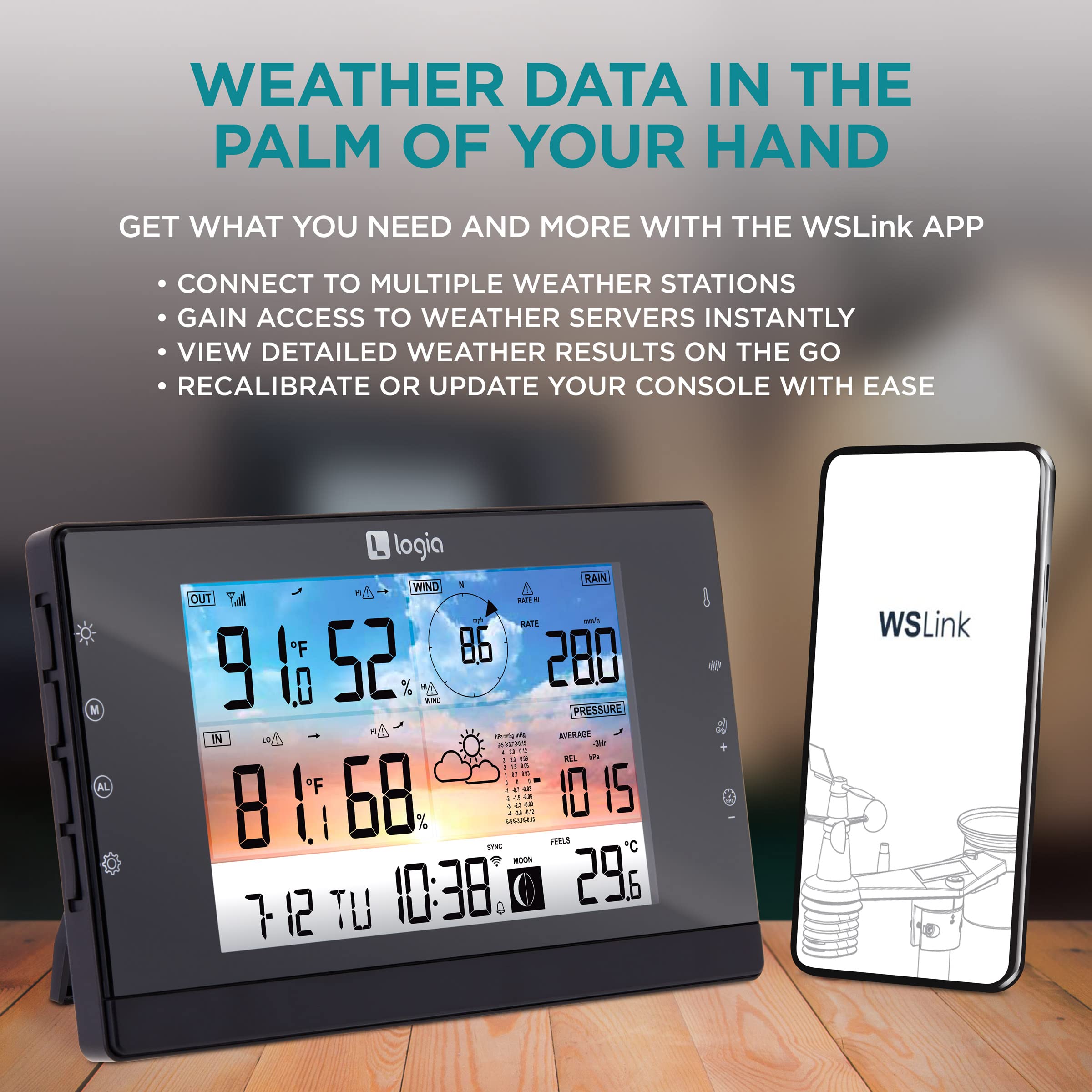 Foto 8 pulgar | Estación Meteorológica Logia Inalámbrica 5 En 1 Con Wi-fi Y Sensor Solar - Venta Internacional.