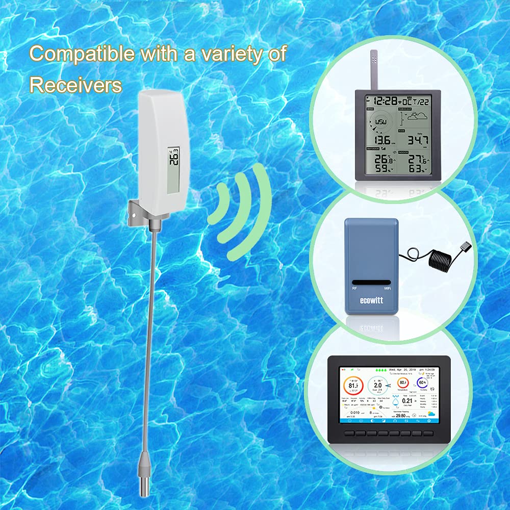 Foto 5 pulgar | Termómetro Digital Para Piscinas Ecowitt Wn34bl Con Pantalla Lcd - Venta Internacional.