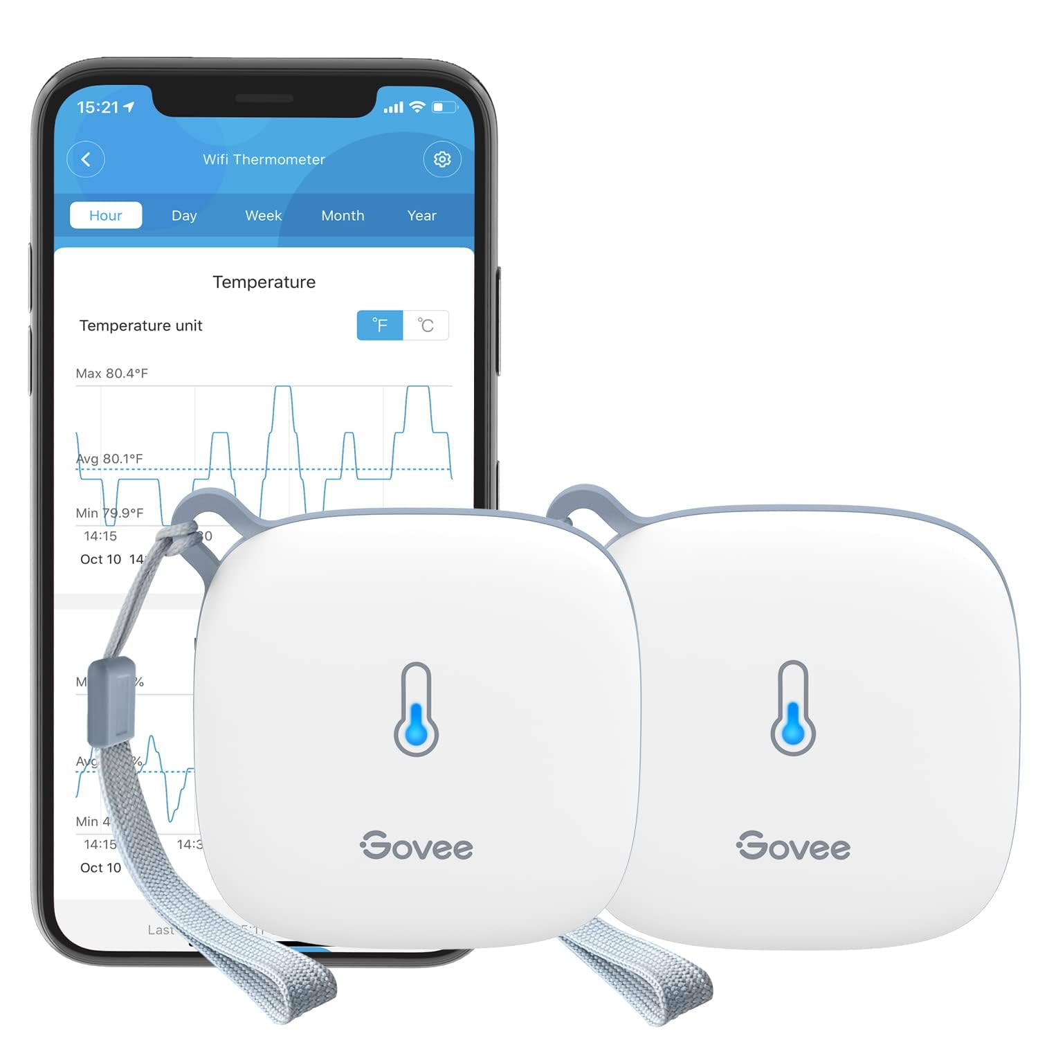 Foto 2 pulgar | Sensor De Temperatura Wifi Govee H5179 Con Aplicación Para 2 Años De Almacenamiento - Venta Internacional.