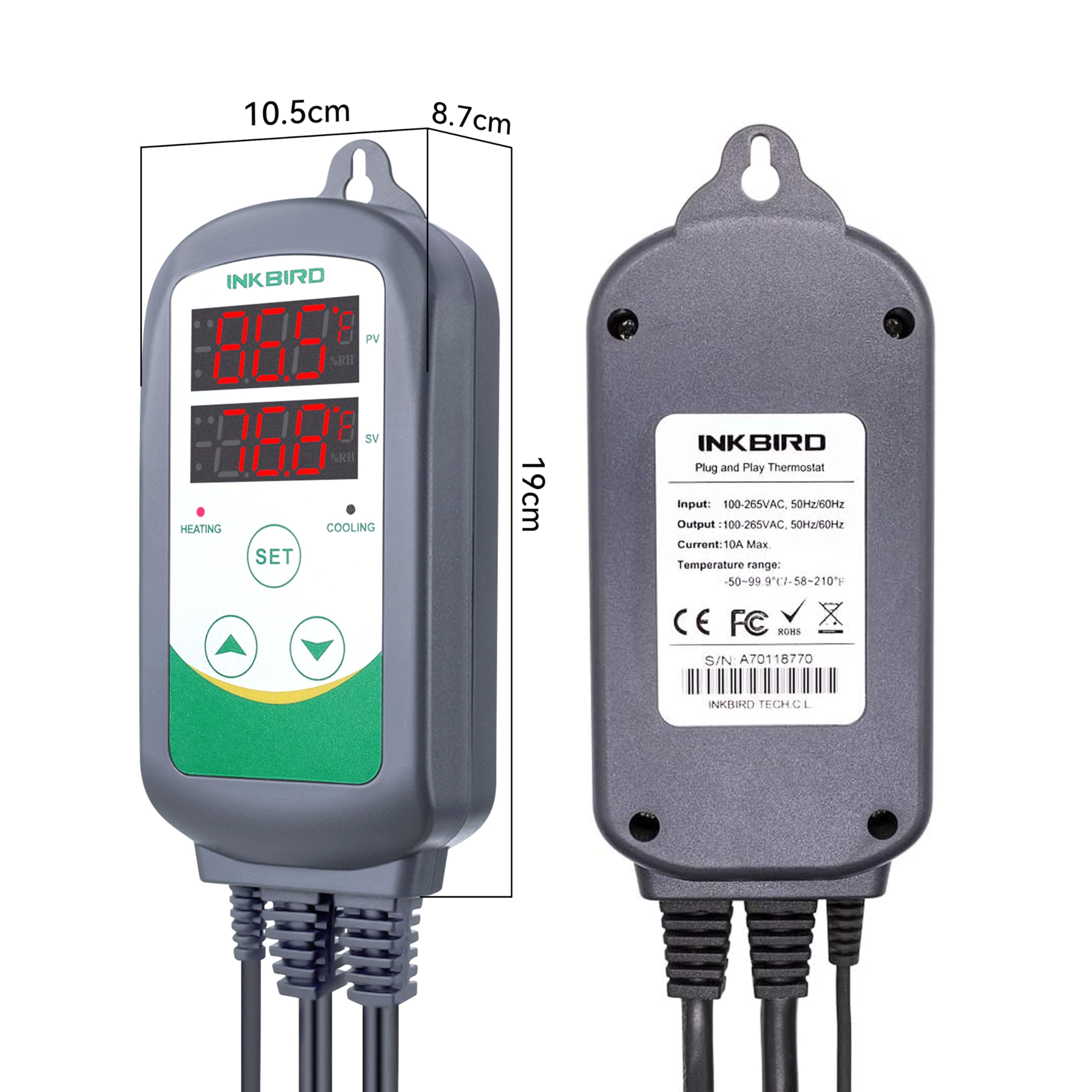Foto 4 pulgar | Controlador De Temperatura Inkbird Itc-308 1100w De 2 Etapas - Venta Internacional.