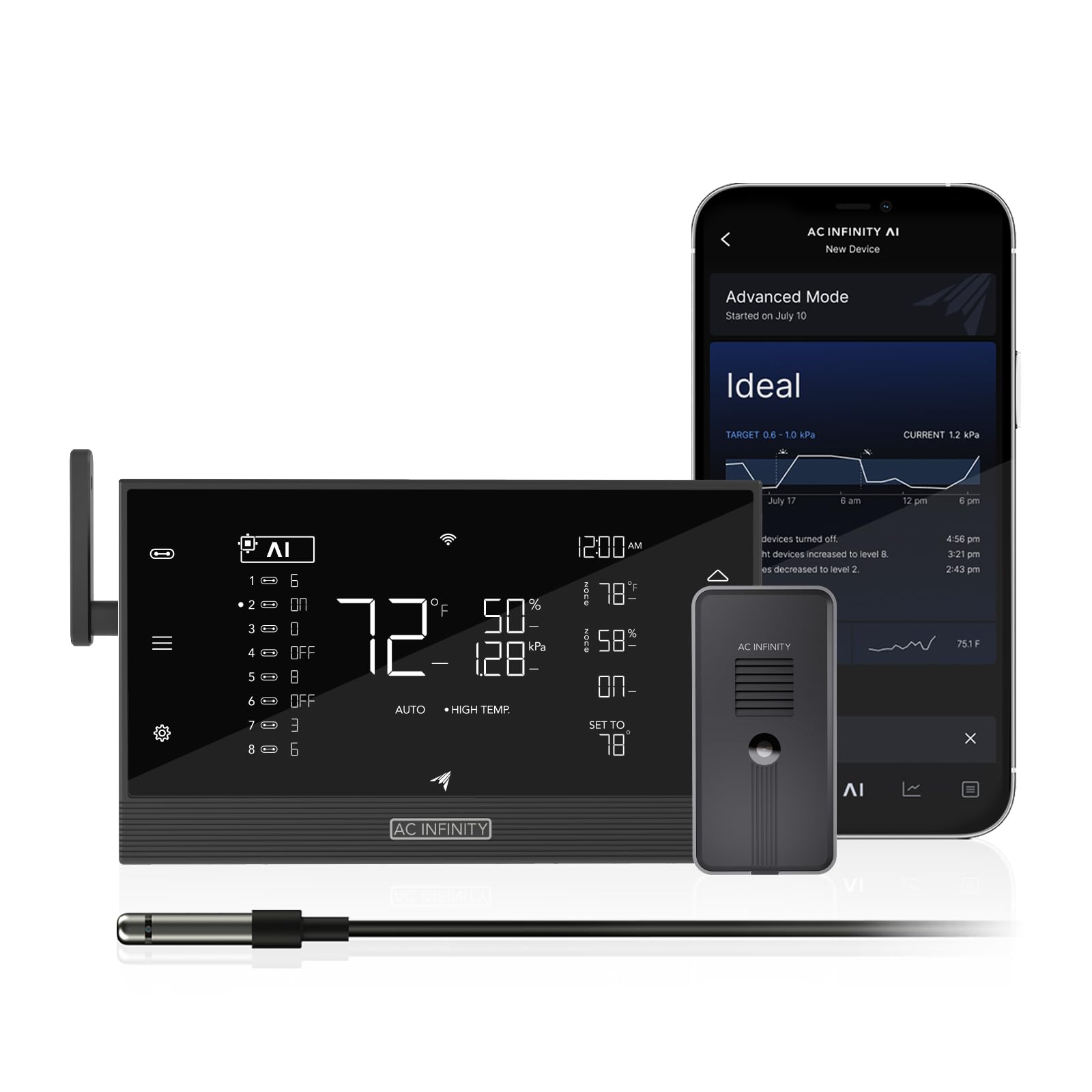 Controlador Ac Infinity Ai+ Con Sensor De Co2 Para Jardines Y Tiendas De Campaña - Venta Internacional.