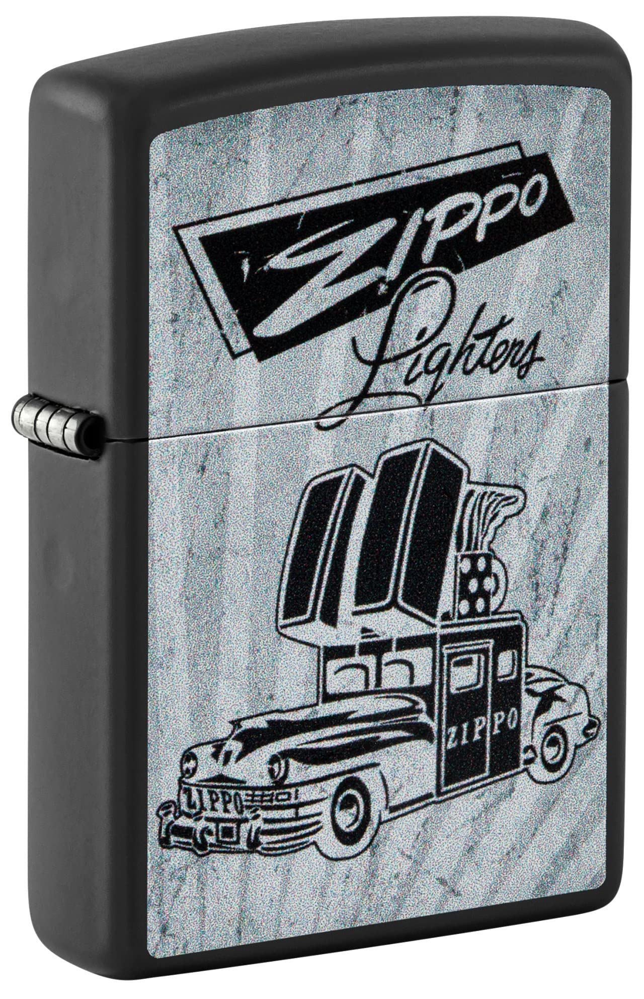 Mechero De Bolsillo Zippo, Diseño De Coche, Negro Mate, Resistente Al Viento - Venta Internacional.