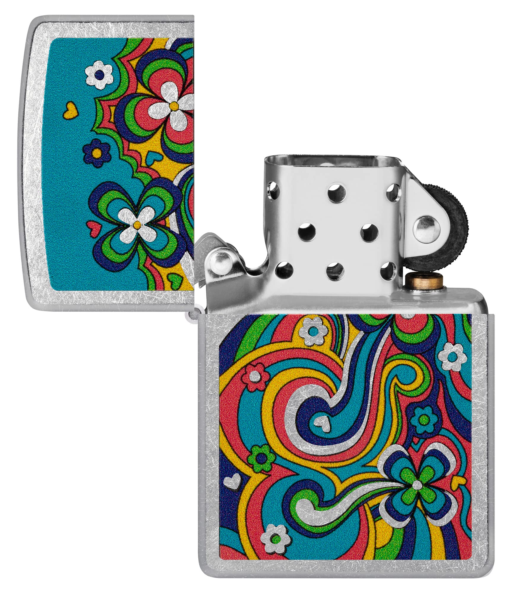 Foto 5 pulgar | Mechero Zippo Flower Power Design Street Chrome - Venta Internacional.