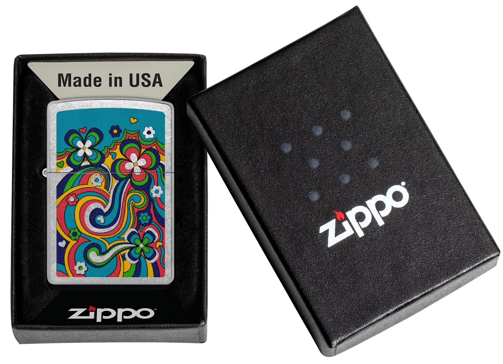 Foto 7 pulgar | Mechero Zippo Flower Power Design Street Chrome - Venta Internacional.