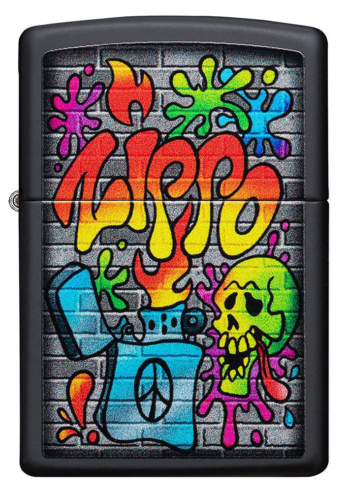 Foto 3 pulgar | Mechero De Bolsillo Zippo Street Art Design, Negro Mate - Venta Internacional.