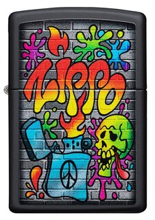 Foto 2 | Mechero De Bolsillo Zippo Street Art Design, Negro Mate - Venta Internacional.