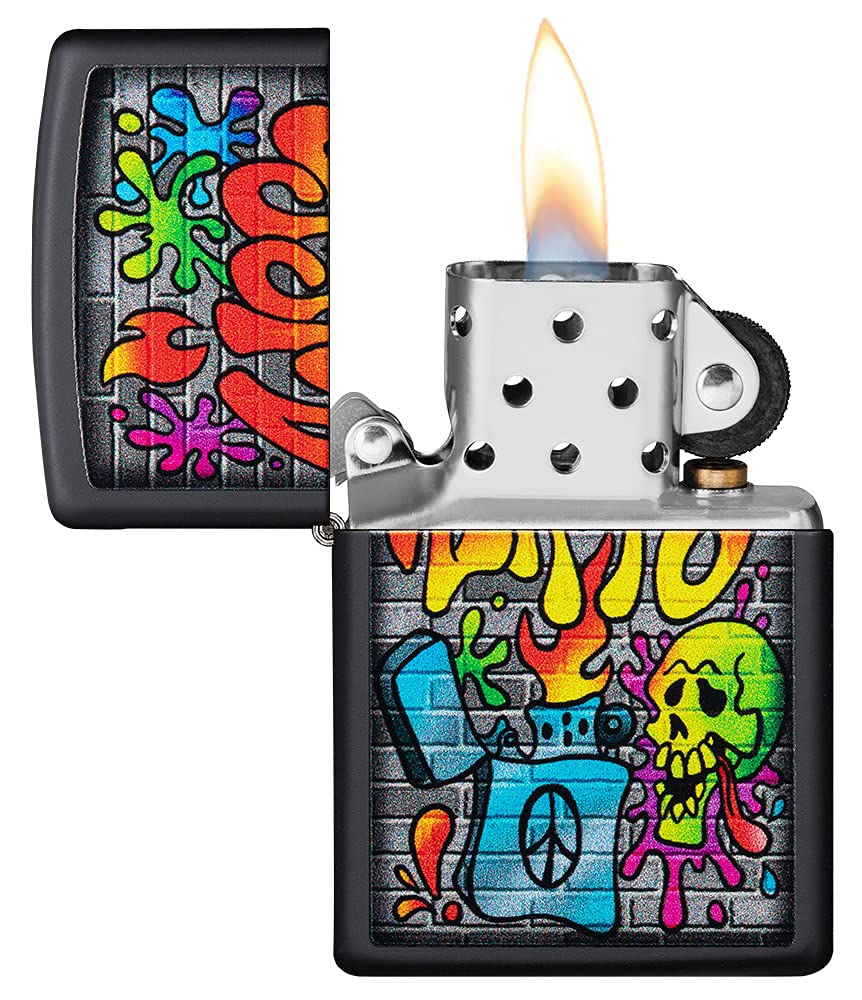 Foto 4 pulgar | Mechero De Bolsillo Zippo Street Art Design, Negro Mate - Venta Internacional.