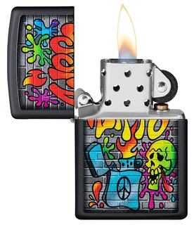 Foto 3 | Mechero De Bolsillo Zippo Street Art Design, Negro Mate - Venta Internacional.
