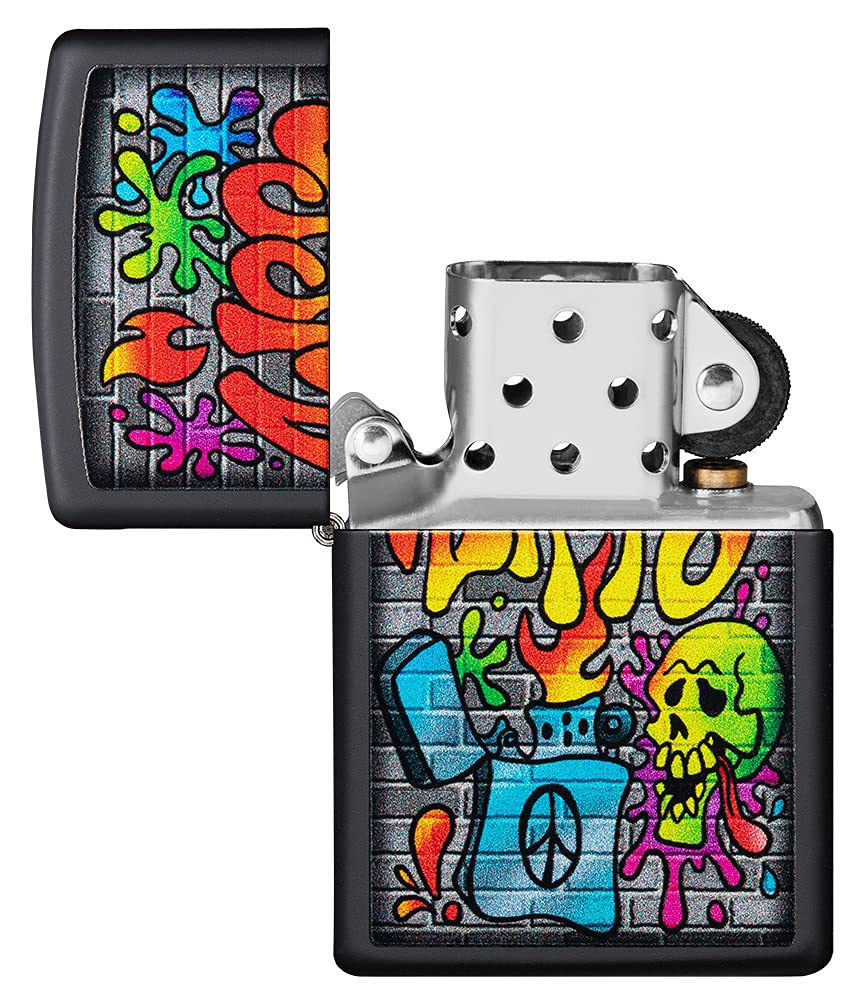 Foto 5 pulgar | Mechero De Bolsillo Zippo Street Art Design, Negro Mate - Venta Internacional.