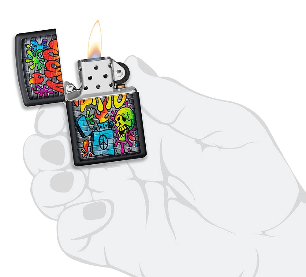 Foto 5 | Mechero De Bolsillo Zippo Street Art Design, Negro Mate - Venta Internacional.