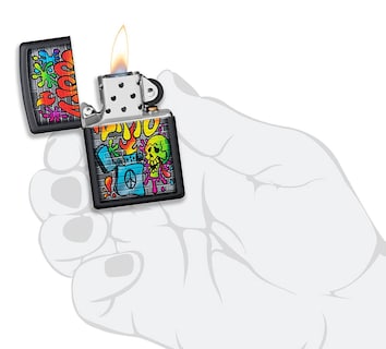Foto 5 | Mechero De Bolsillo Zippo Street Art Design, Negro Mate - Venta Internacional.