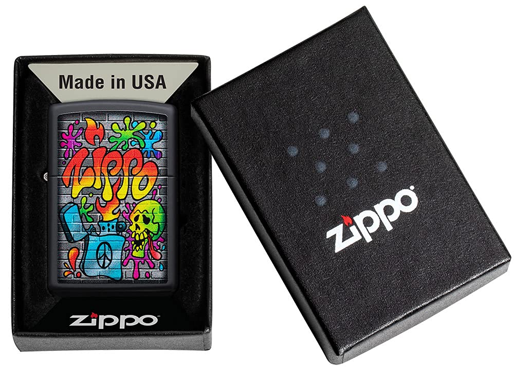 Foto 7 pulgar | Mechero De Bolsillo Zippo Street Art Design, Negro Mate - Venta Internacional.
