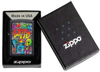 Foto 6 | Mechero De Bolsillo Zippo Street Art Design, Negro Mate - Venta Internacional.