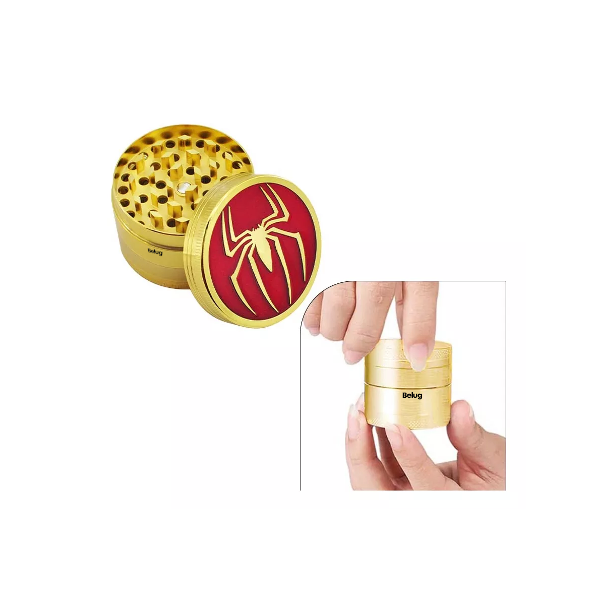 Foto 4 pulgar | Grinder Moledor De Hierbas Premium 4 Capas 52mm Grande Dorado