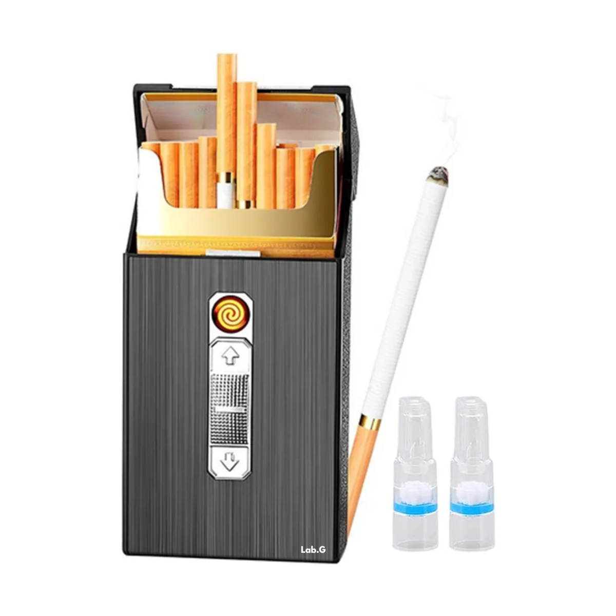Foto 4 | Cigarrera Con Encendedor Electrónico Usb Arco Plasma 2 Es 1 Lab.g Negro