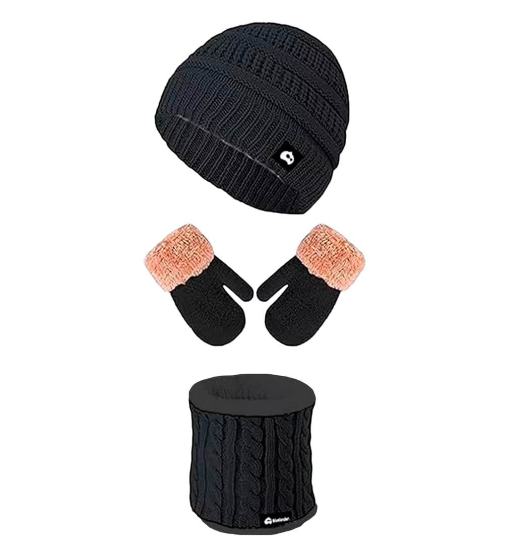 Gorro con Bufanda y Guantes Bluelander Negro para Niño $729