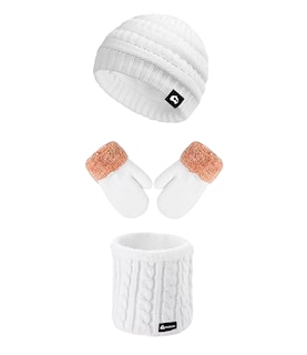 Foto 1 | Gorro con Bufanda y Guantes Blanco para Niño