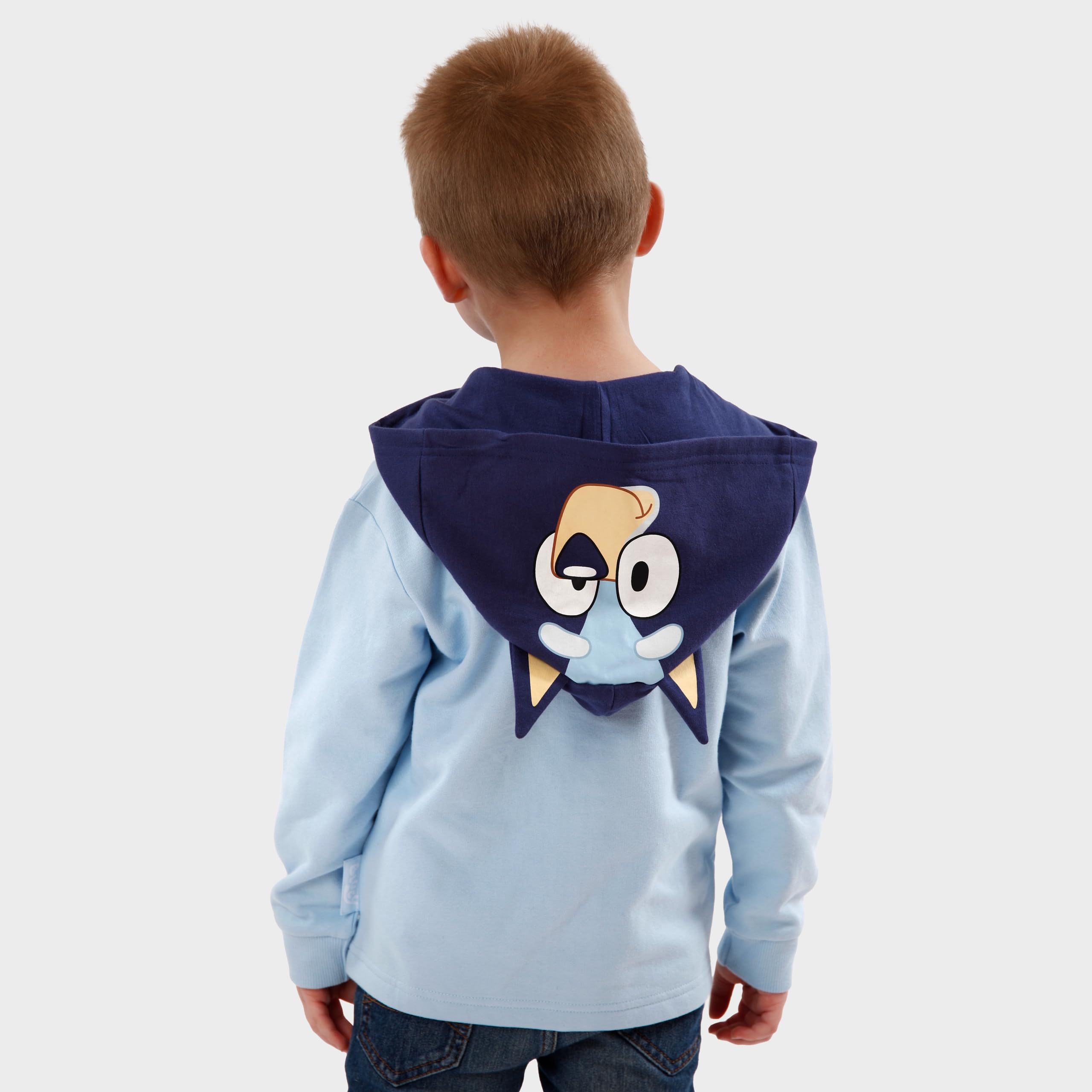 Foto 5 | Disfraz De Disfraz Con Capucha Y Cremallera Azul Con Orejas 3d Para Niños De 7 Años - Venta Internacional.