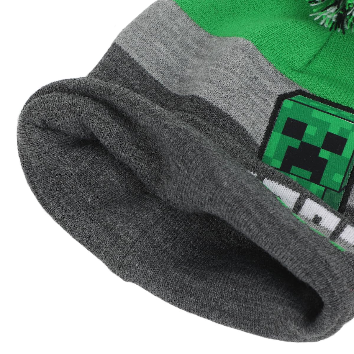 Foto 3 | Set De Gorro Y Guantes Bioworld Minecraft Creeper Youth - Venta Internacional.