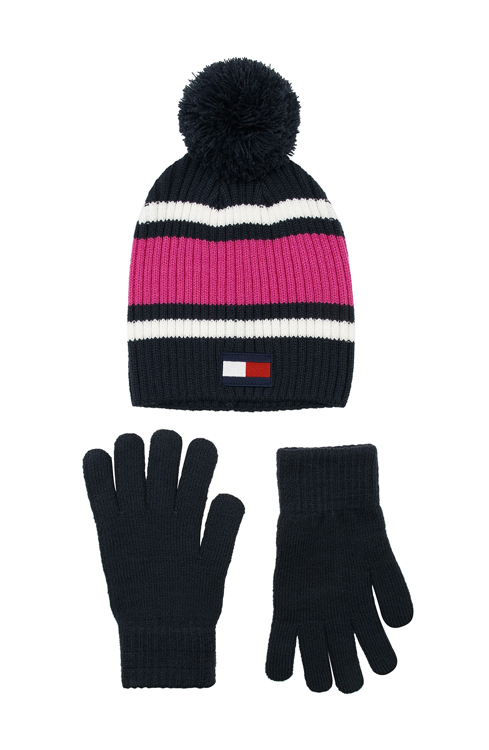 Foto 2 pulgar | Set De Accesorios Tommy Hilfiger Para Niñas, Gorro Y Guante, Color Azul Marino - Venta Internacional.