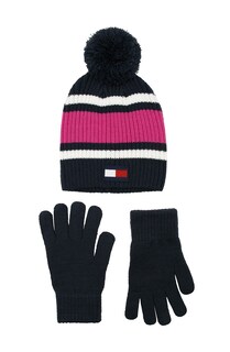 Foto 1 | Set De Accesorios Tommy Hilfiger Para Niñas, Gorro Y Guante, Color Azul Marino - Venta Internacional.