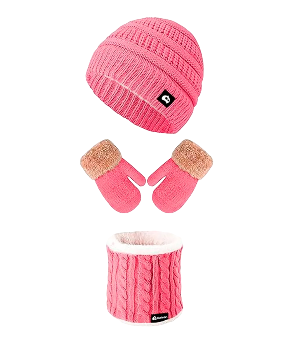 Foto 2 pulgar | Gorro con Bufanda y Guantes Bluelander Rosa para Niña