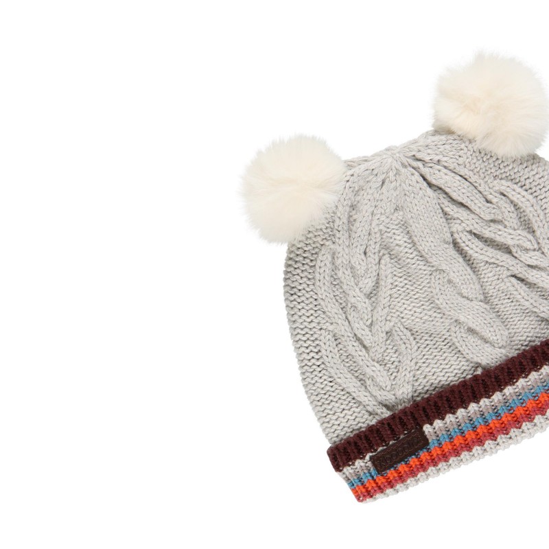 Foto 2 | Gorro Gris Doble Pompon Para Niña Boboli