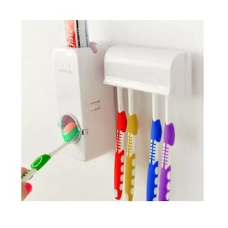 Foto 2 | Dispensador Automatico para Pasta con Porta Cepillos de Dientes