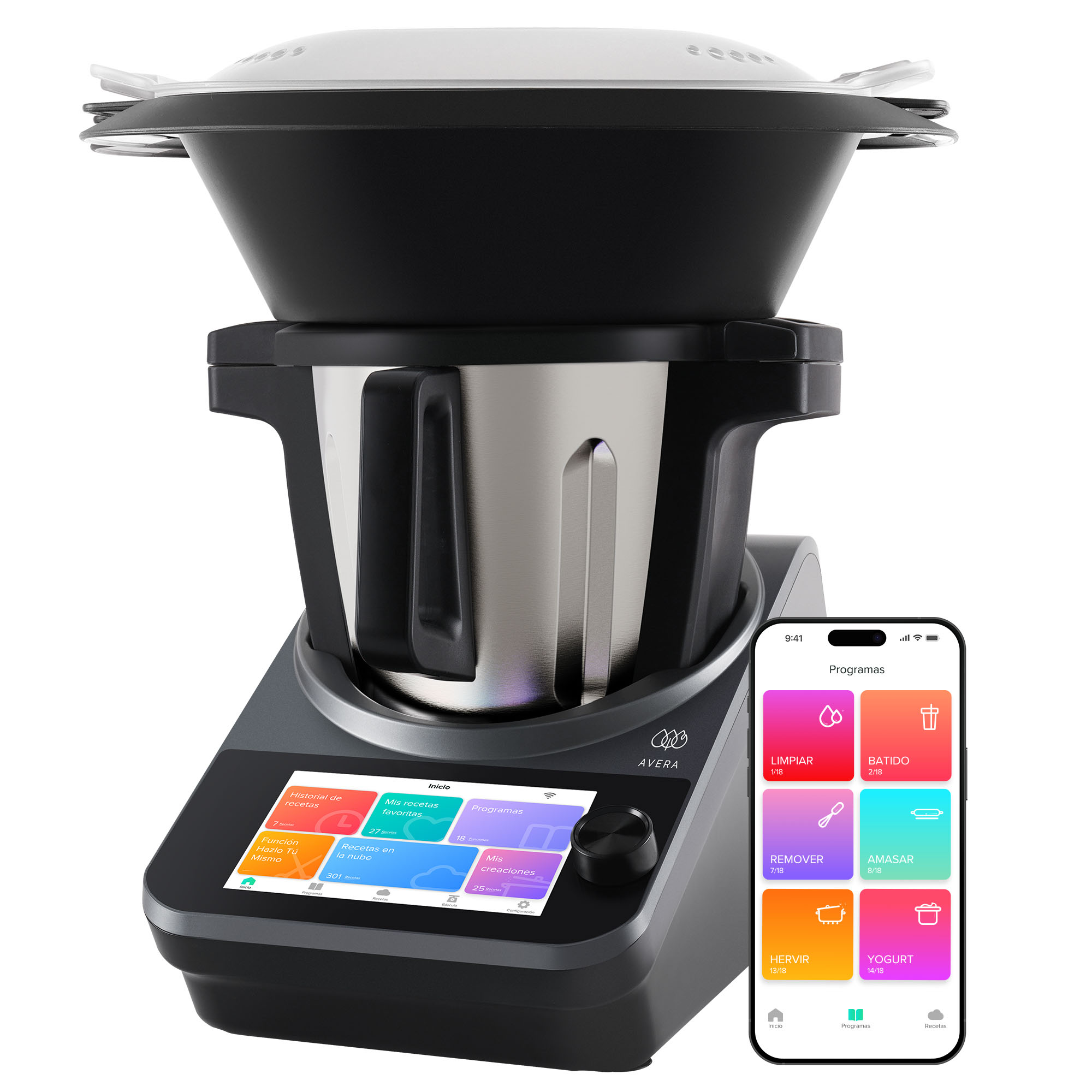 Foto 2 pulgar | Robot de Cocina Avera Chef con 1850 Recetas Incluidas Control táctil y Wifi RC01