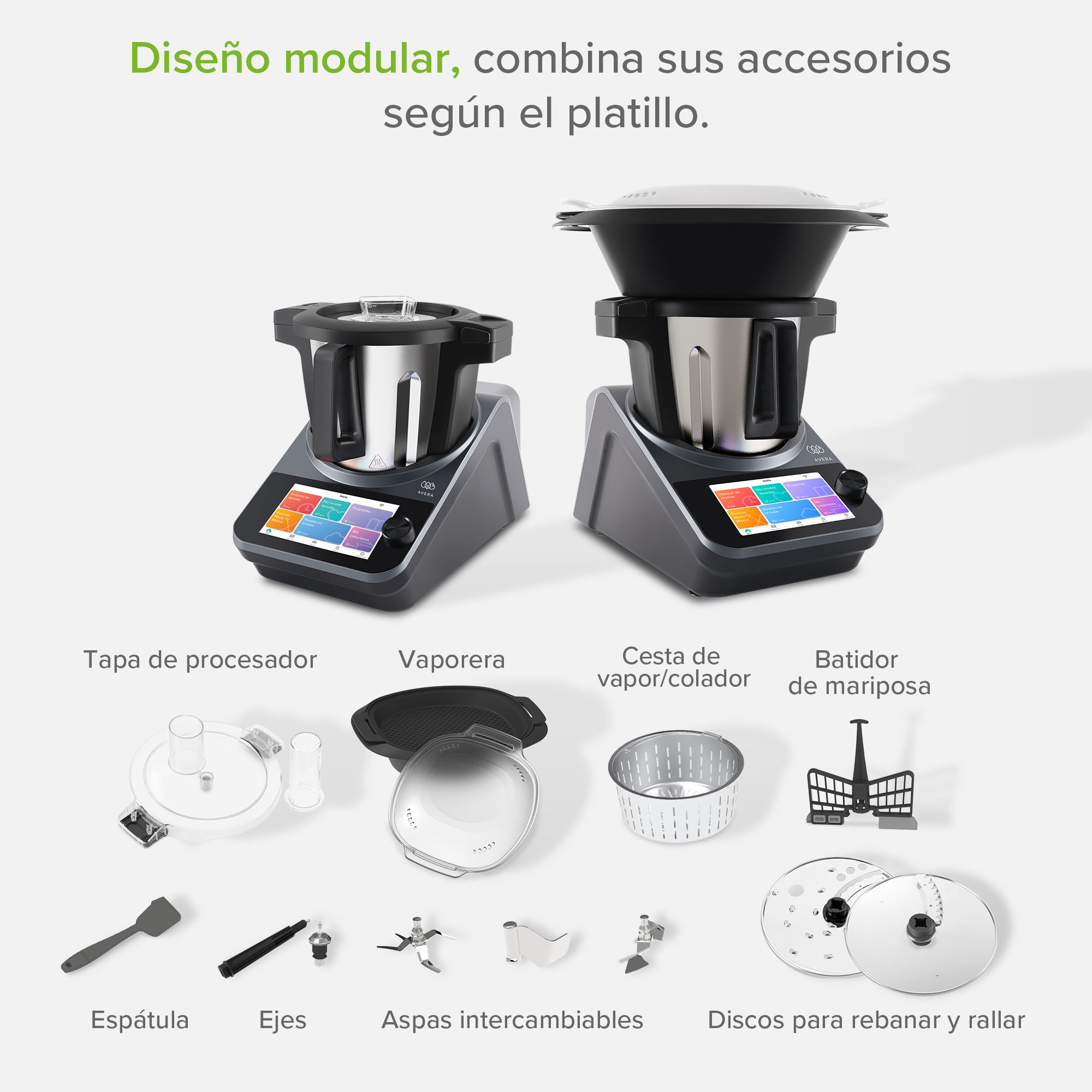 Foto 6 pulgar | Robot de Cocina Avera Chef con 1850 Recetas Incluidas Control táctil y Wifi RC01