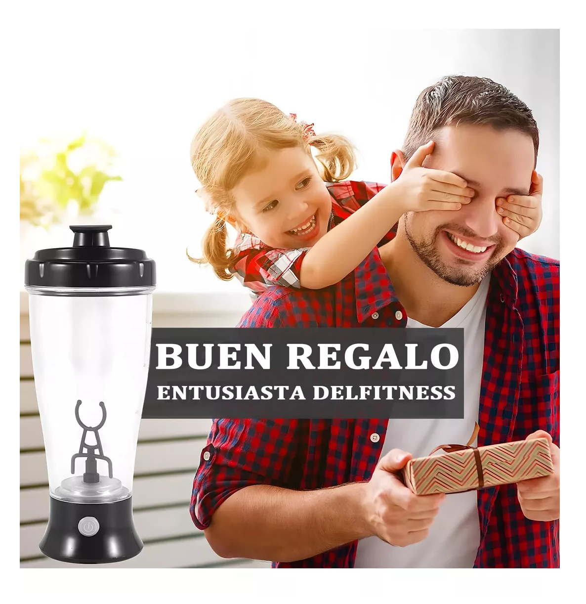 Foto 5 pulgar | Vaso Mezclador Eléctrico De Proteínas Para Gimnasio Transparente Negro